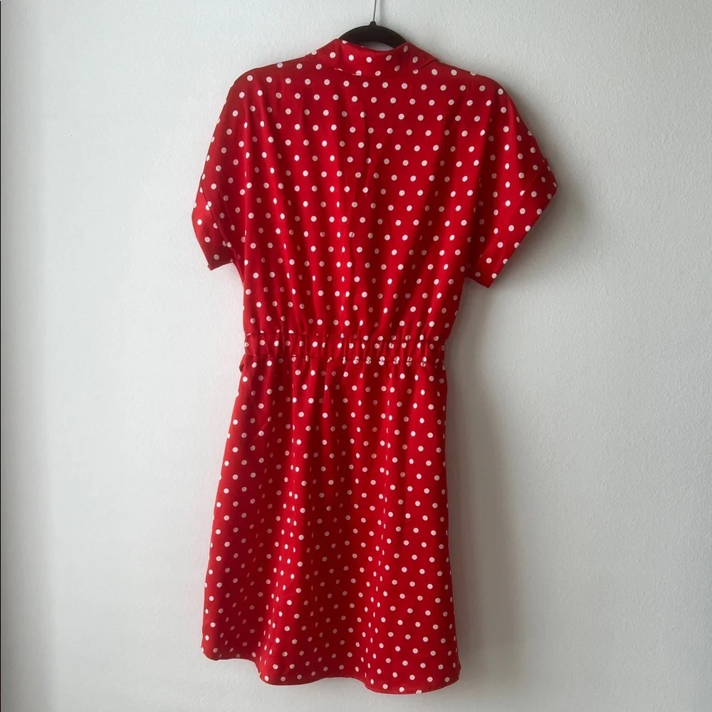 French Connection Red and White Polka Dot Mini Dress - Picture 5 of 7
